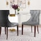 Manhattan Comfort Reine Velvet Dining Chair (Set of Two) in Grey and Walnut DC007-GY - alternate 3